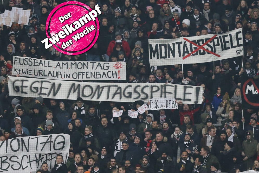 Die Proteste vergangene Woche in Frankfurt: Beim 2:1 der Eintracht gegen Leipzig machten die Fans ihrem Unmut Luft.