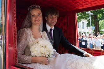 Ernst August von Hannover und seine Frau Ekaterina im Juli 2017 nach ihrer kirchlichen Trauung.