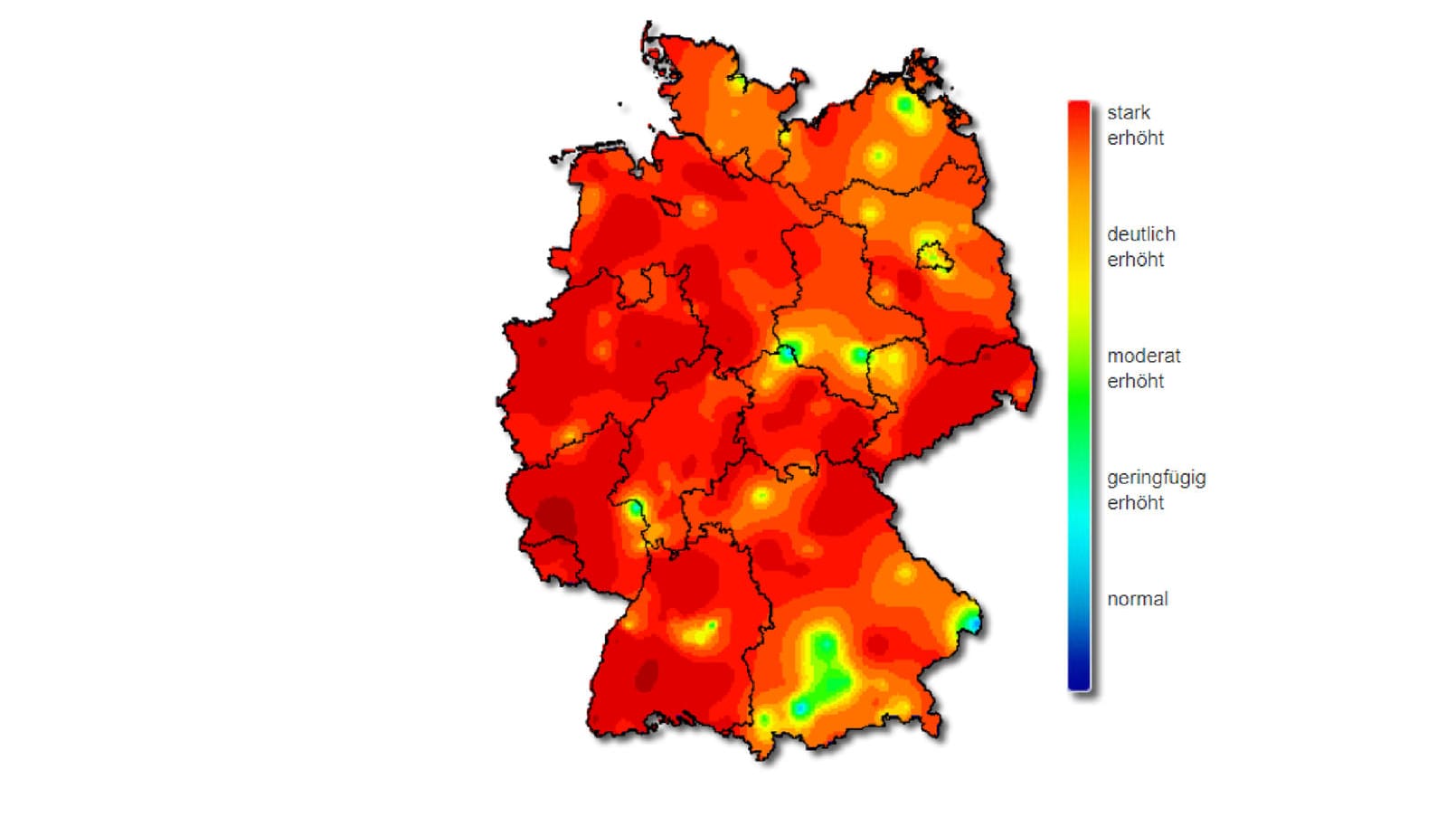 Karte der Grippeverbreitung