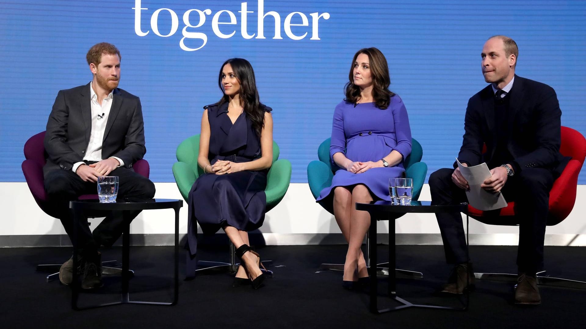 Die "fanatstischen Vier" des britischen Königshauses: Harry, Meghan, Kate und William. Die "fanatstischen Vier" des britischen Königshauses: Harry, Meghan, Kate und William.