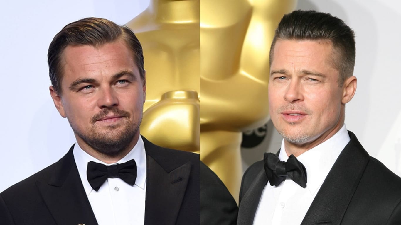 Die Elite aus Hollywood: Leonardo DiCaprio und Brad Pitt stehen gemeinsam vor der Kamera.