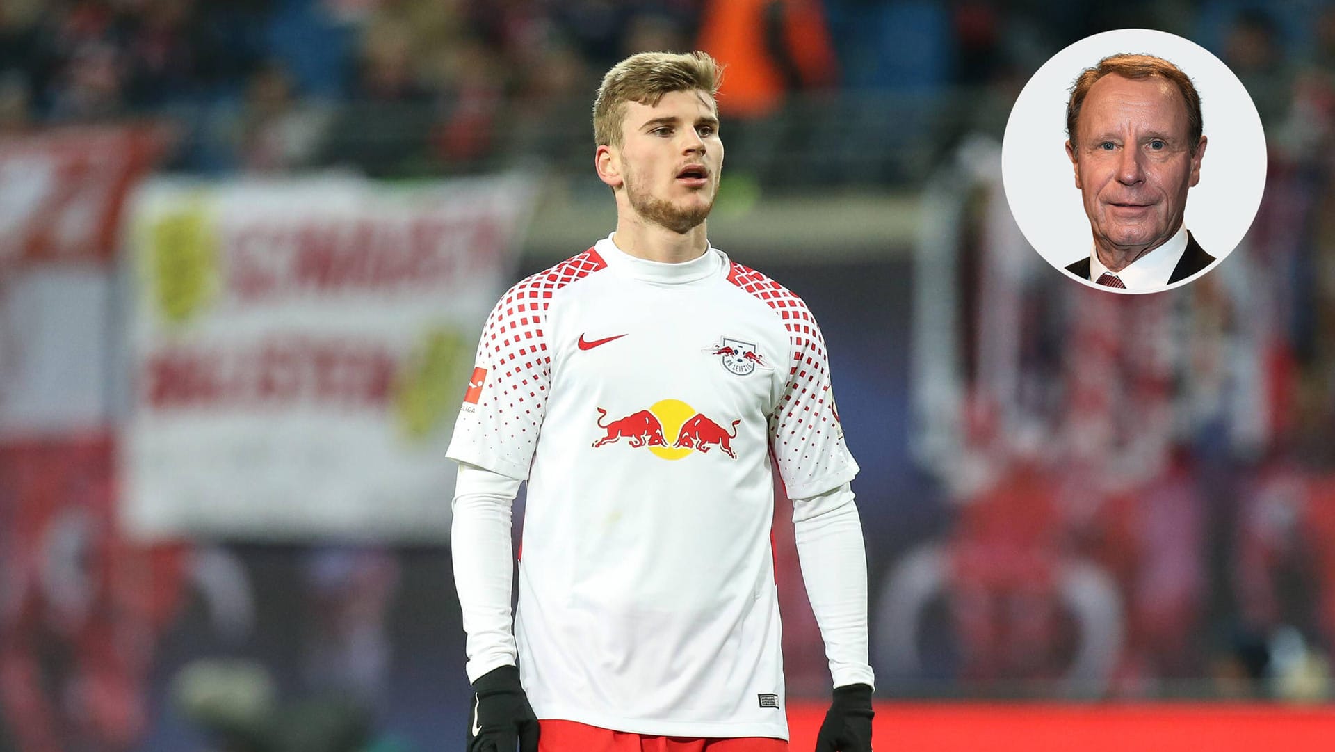 Timo Werner bei der Niederlage gegen den 1. FC Köln. Berti Vogts versteht nicht, wie man den Stürmer nur einwechseln kann.