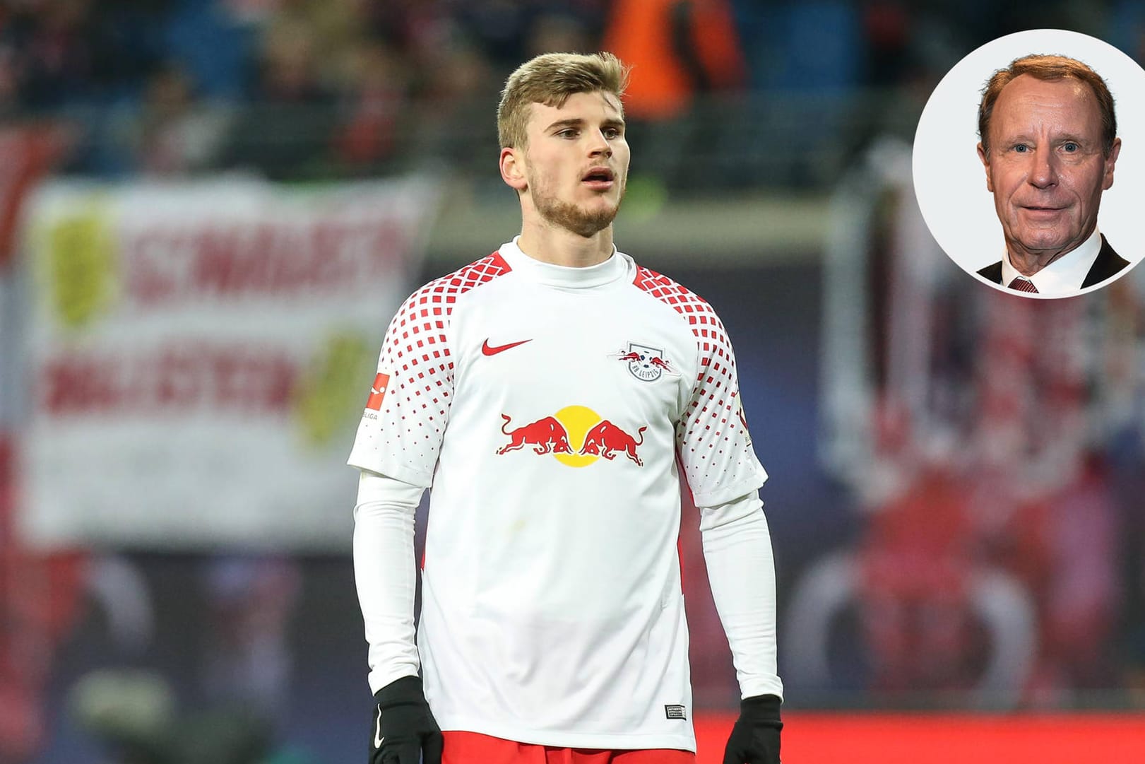 Timo Werner bei der Niederlage gegen den 1. FC Köln. Berti Vogts versteht nicht, wie man den Stürmer nur einwechseln kann.