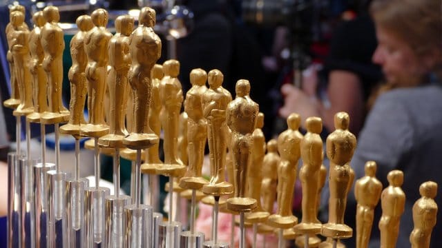 Goldbestäubte Schokoladen-Oscars.