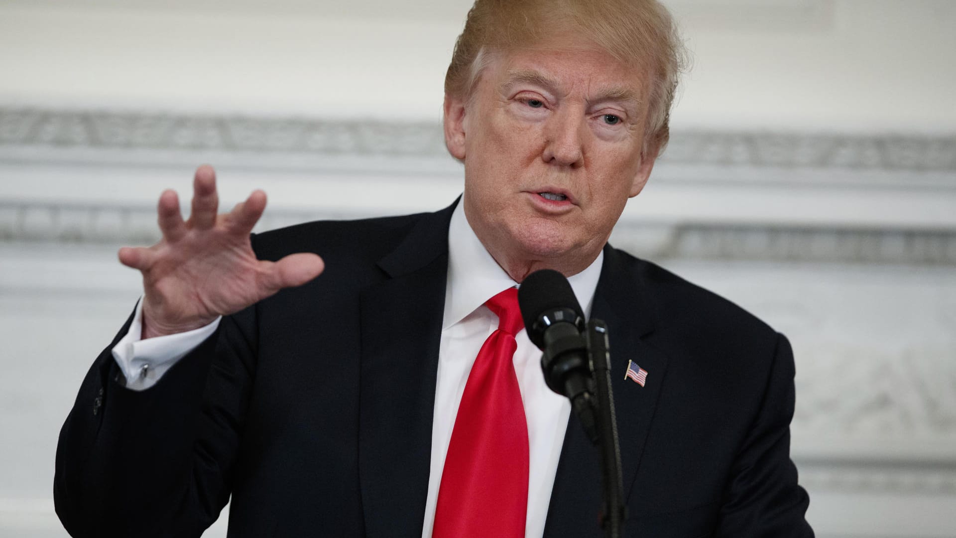 Trump spricht im Weißen Haus