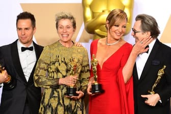 Die Oscargewinner Sam Rockwell (l-r), Frances McDormand, Allison Janney und Gary Oldman.