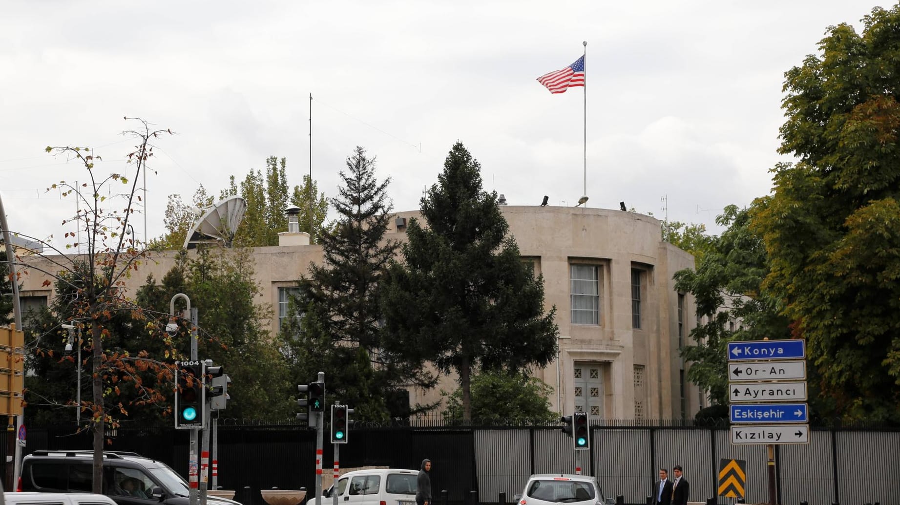 Die US-Botschaft in Ankara: Wegen einer möglichen Terrorbedrohung bleibt sie am 05.03.2018 geschlossen.