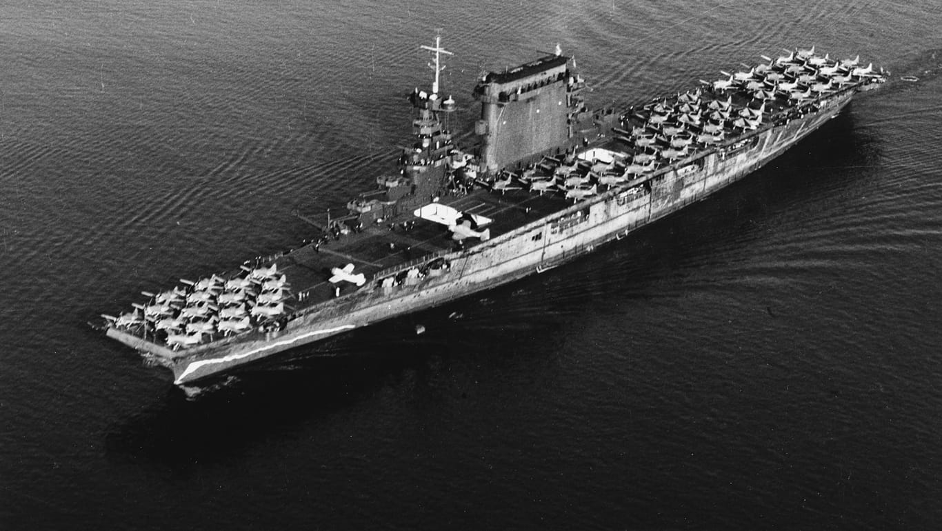 Die "USS Lexington" im Jahr 1941: Bei ihrer letzten Schlacht ein Jahr später wurden etwa 200 Seeleute getötet.