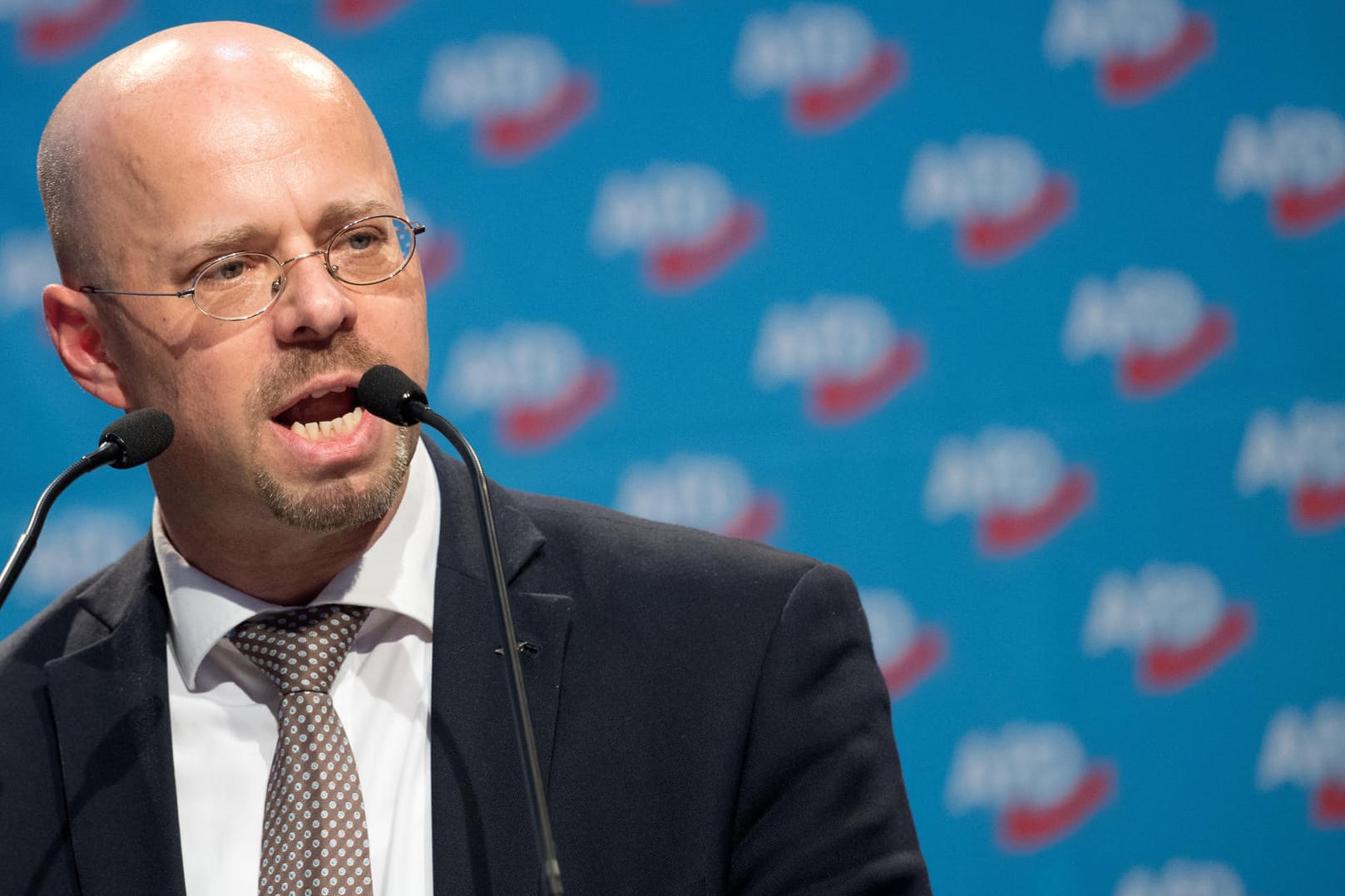 AfD-Landeschef Andreas Kalbitz: Er besuchte 2007 eine rechtsextreme Organisation und steht deswegen nun scharf in der Kritik.