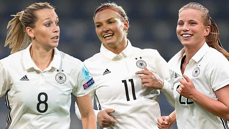 Lena Goeßling (l.), Alexandra Popp (m.) und Tabea Kemme: Drei Beispiele für Fußballerinnen, die sich nicht davor scheuen, ihre Meinung zu sagen.