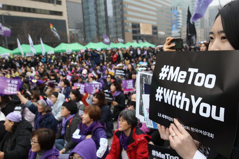Demonstration von in Seoul: #metoo hat weltweit Debatten ausgelöst – in Südkorea ebenso wie in Deutschland.