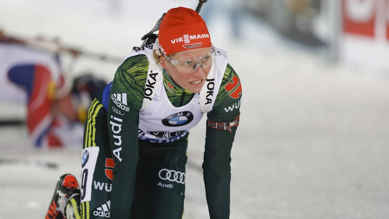 Franziska Hildebrand: In der Mixed-Staffel reichte es für die deutschen Biathleten nur zu Platz sieben.