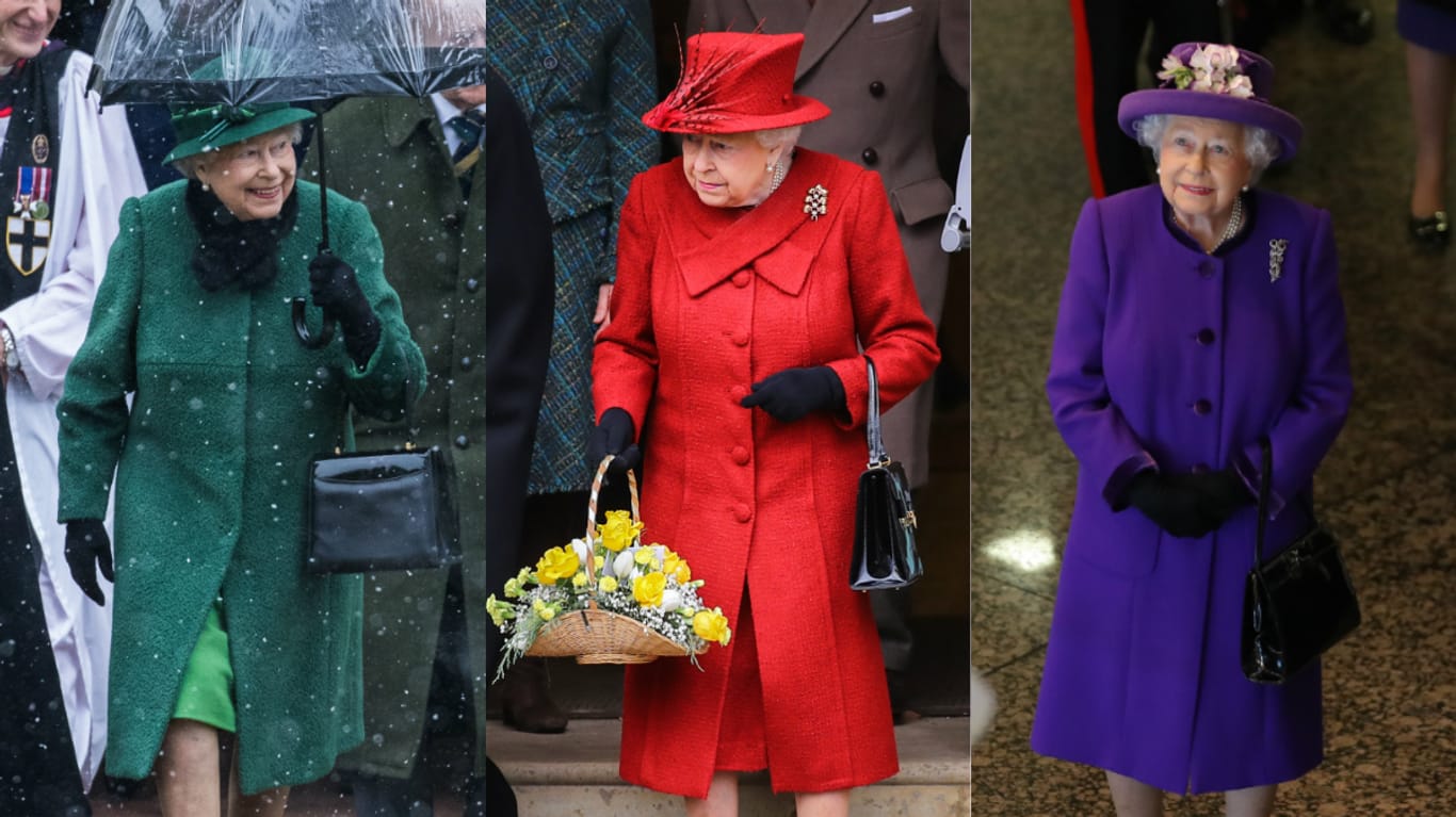 Queen Elizabeth: Nur drei ihrer farbenfrohen Looks.