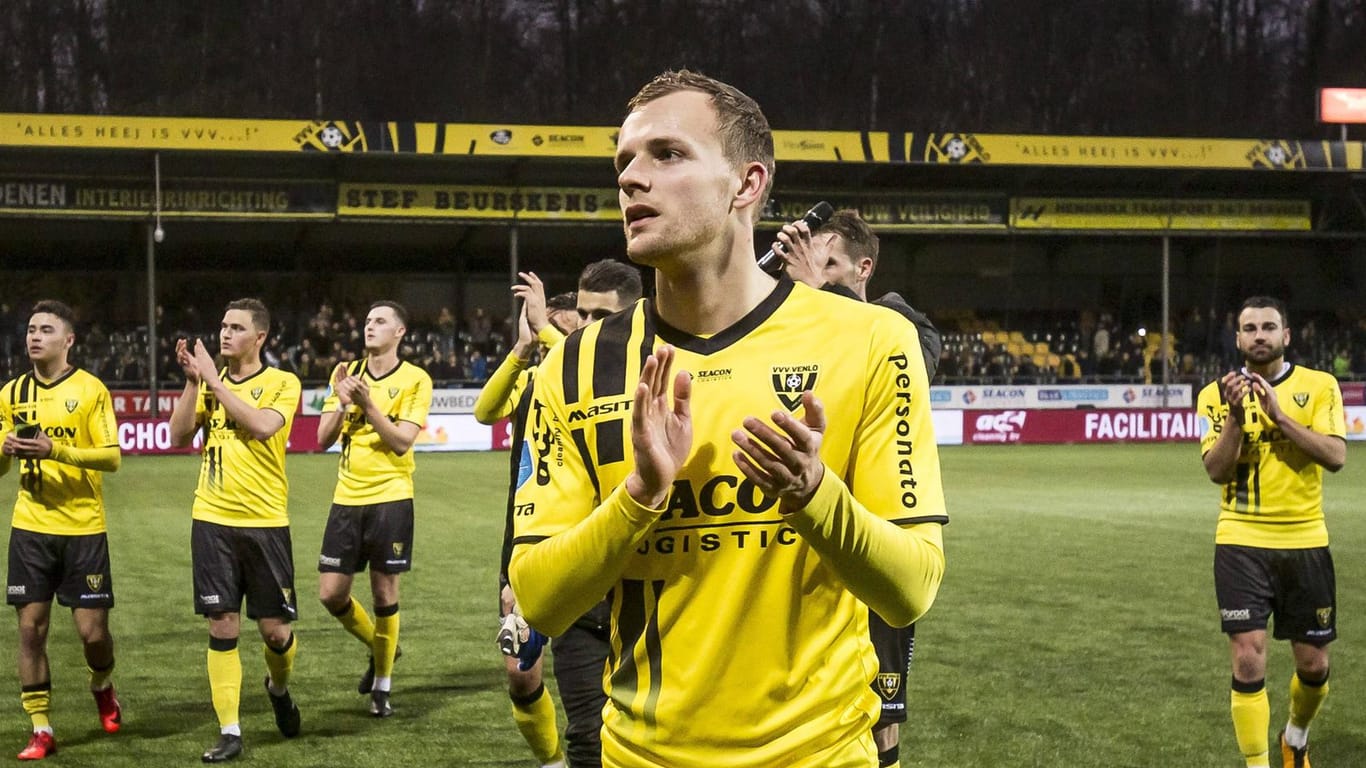 Lennart Thy im Venlo-Trikot: Der Stürmer ist seit dieser Saison an den niederländischen Erstligisten ausgeliehen.
