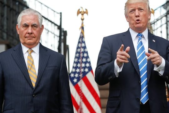 US-Präsident Donald Trump neben seinem bisherigen Außenminister Rex Tillerson.