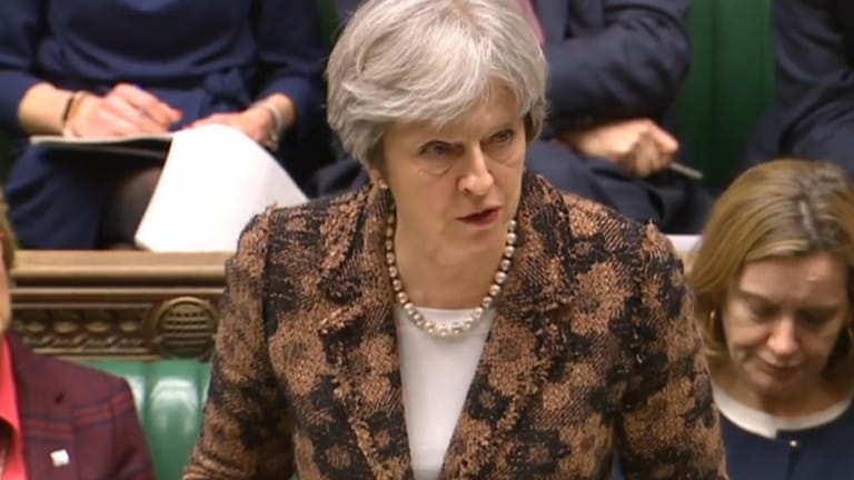 Premierministerin Theresa May im Parlament: Sie macht Russland für den Anschlag verantwortlich – und droht mit Vergeltung.