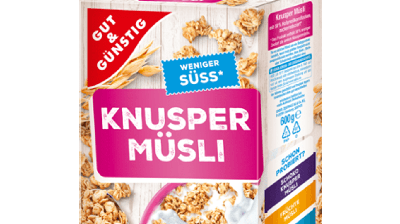 Edeka ruft das "Knusper Müsli weniger süß" seiner Eigenmarke mit dem Mindesthaltbarkeitsdatum 12.11.2018 zurück.
