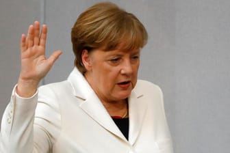 Angela Merkel bei ihrer Vereidigung: Zum vierten Mal ist die CDU-Politikerin Bundeskanzlerin.