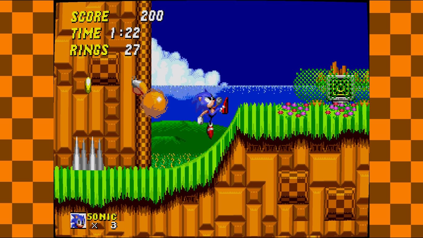 Ein Ausschnitt aus dem Retro-Spiel "Sonic the Hedgehoc"
