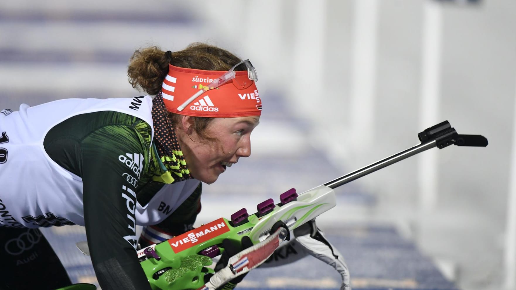 Biathlon-Star Laura Dahlmeier unterliefen beim Liegendschießen im Sprintrennen in Oslo zwei Fehler.