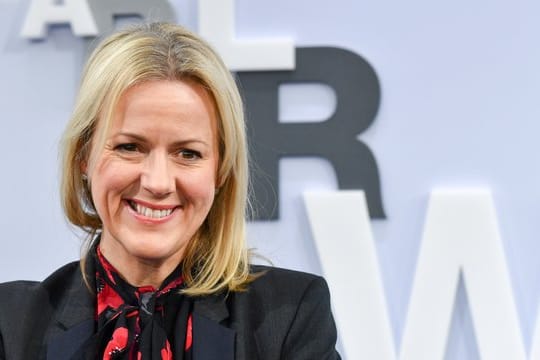 Die britische Bestsellerautorin Jojo Moyes auf der Buchmesse in Leipzig.