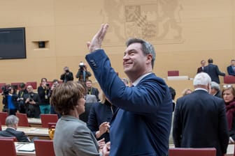 Markus Söder im Landtag in München: Der CSU-Politiker ist zum neuen Ministerpräsidenten gewählt worden.