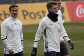 Mario Götze (l.) und Marco Reus im DFB-Dress: Die beiden Dortmunder wurden für die Spiele gegen Spanien und Brasilien nicht nominiert.