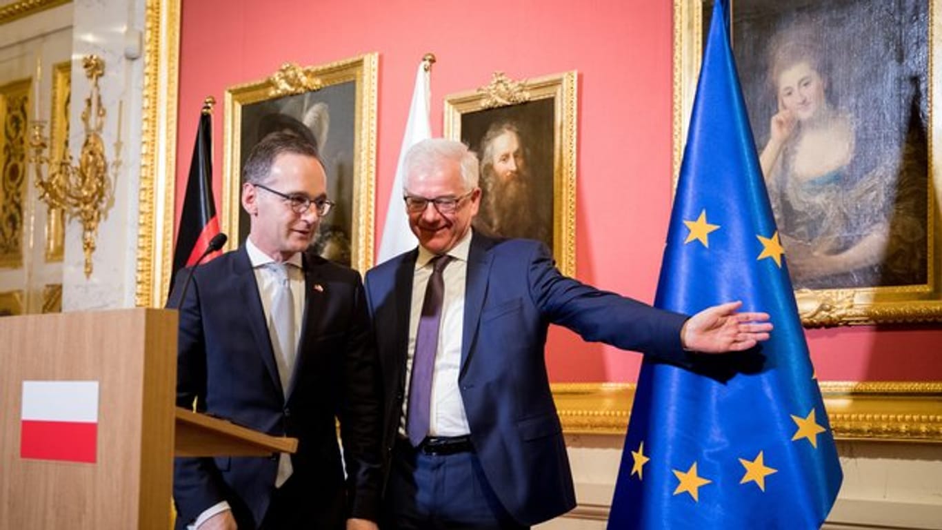 Heiko Maas, neuer Bundesaußenminister, und Jacek Czaputowicz, Außenminister von Polen, bei seinem Antrittsbesuch in Polen.