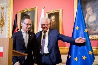 Heiko Maas, neuer Bundesaußenminister, und Jacek Czaputowicz, Außenminister von Polen, bei seinem Antrittsbesuch in Polen.