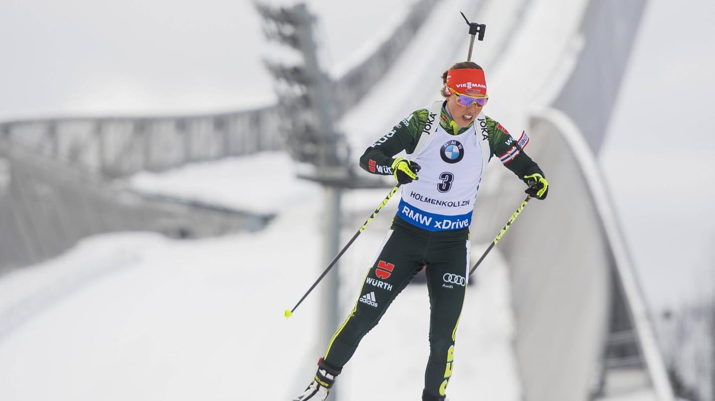 Laura Dahlmeier: Als Schlussläuferin katapultierte die Olympiasiegerin ihre Team vom dritten auf den zweiten Platz.