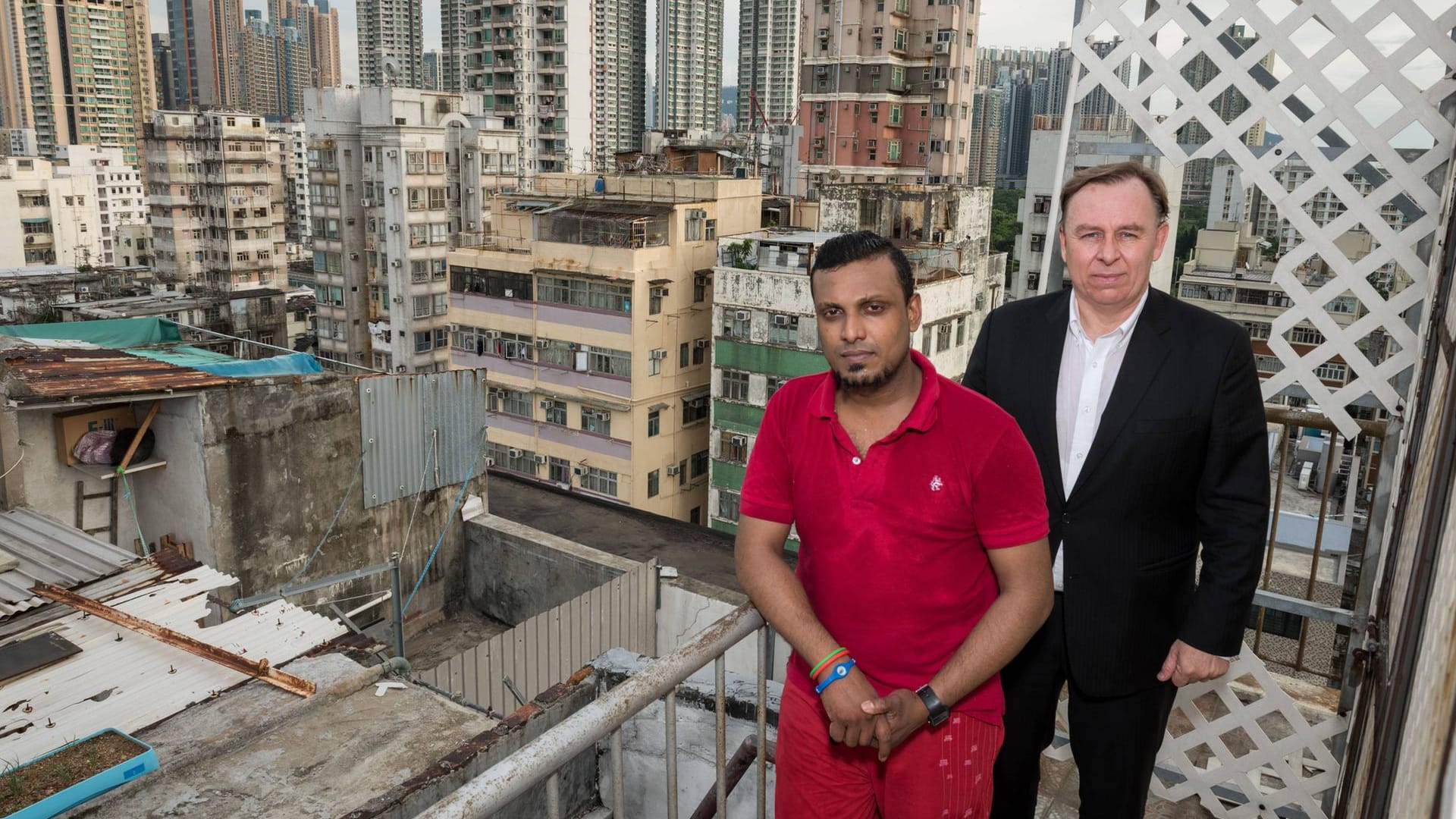 Robert Tibbo with Refugee Supun Thilina Kellapatha in Hong Kong, June 2016.