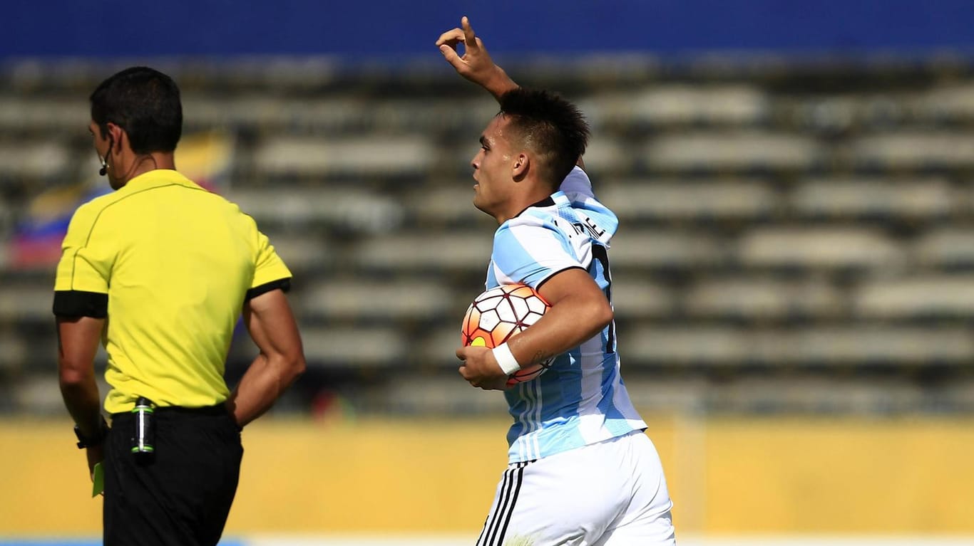 Lautaro Martinez im Dress der argentinischen U 20: Dort erzielte er sieben Treffer in elf Spielen.