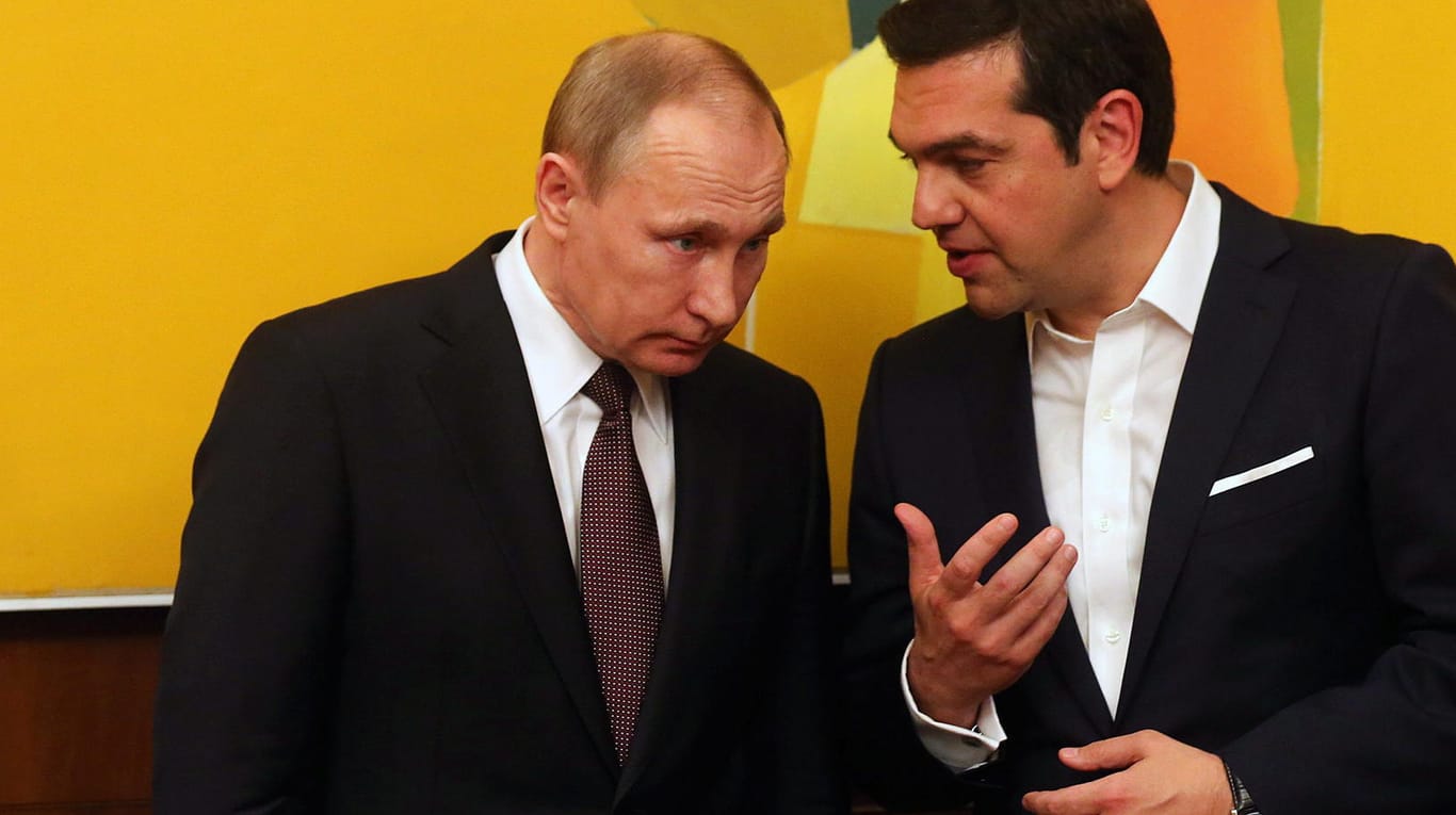 Russlands Präsident Putin und der griechische Premier Tsipras: Auf gemeinsamen Pressekonferenzen demonstrierten sie schon vor Jahren Einigkeit.