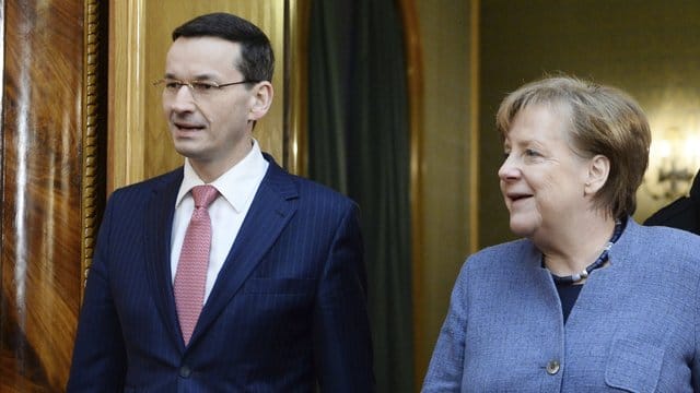 Der polnische Ministerpräsident Mateusz Morawiecki und Bundeskanzlerin Angela Merkel trafen sich in Warschau.