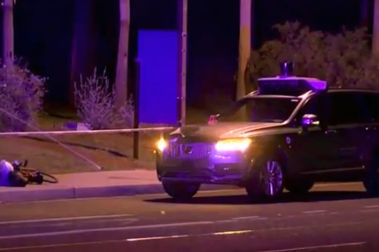 Der Unfallort: Ein selbstfahrendes Auto hat in den USA eine Frau angefahren und tödlich verletzt.