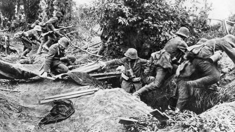 Schlacht von Amiens im August 1918: Deutscher Angriff.