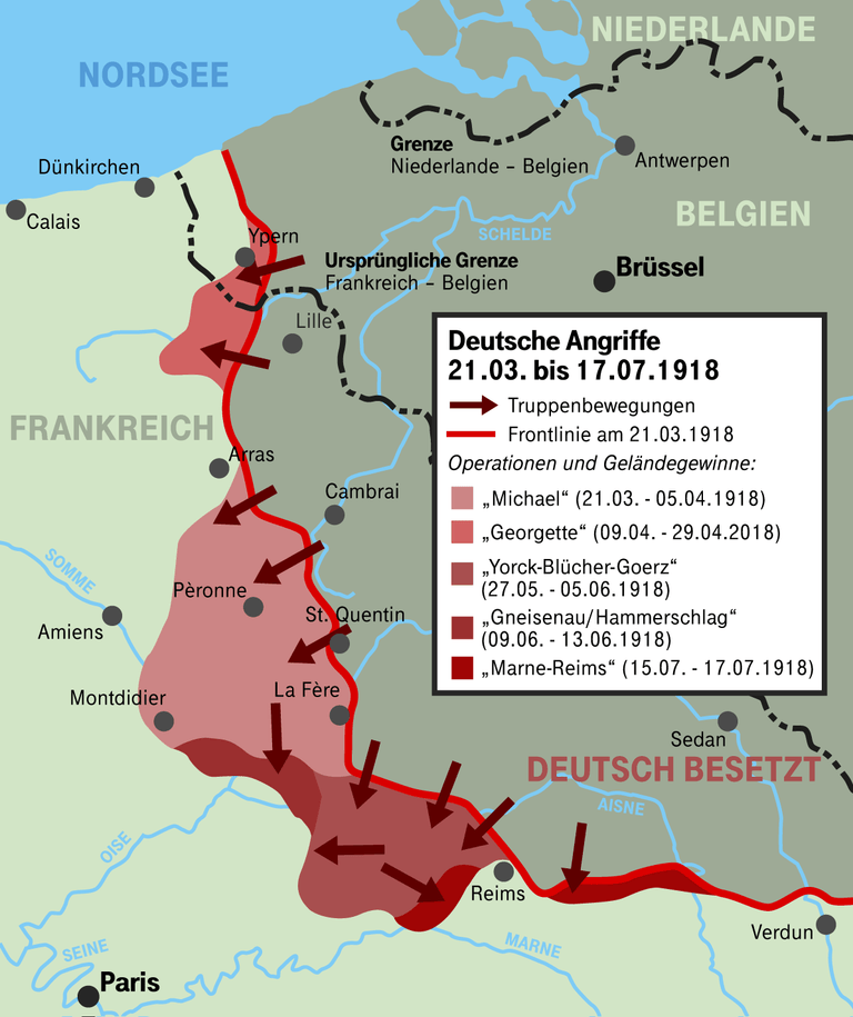 Deutsche Frühjahrsoffensive 1918: "Setzten buchstäblich alles auf eine Karte"