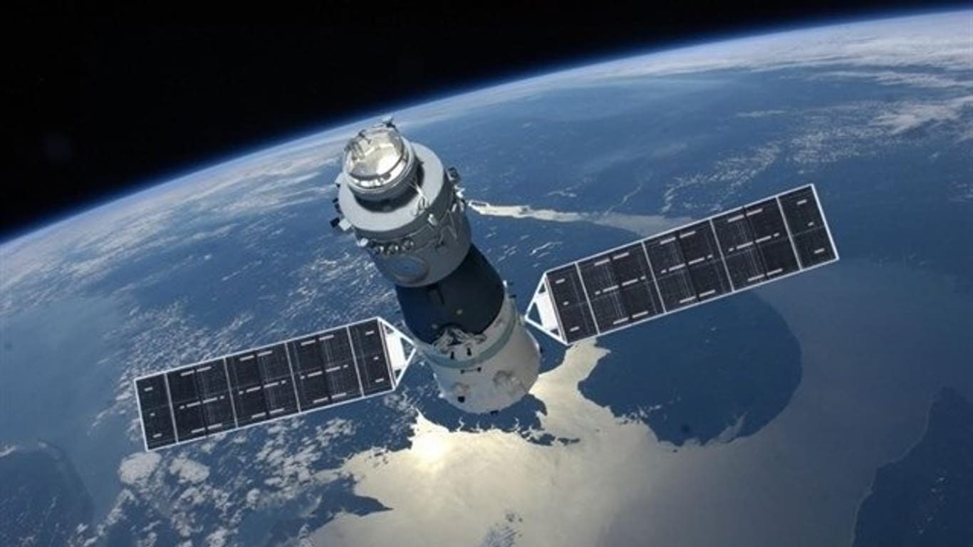 Eine undatierte Grafik der chinesischen Raumstation "Tiangong 1".
