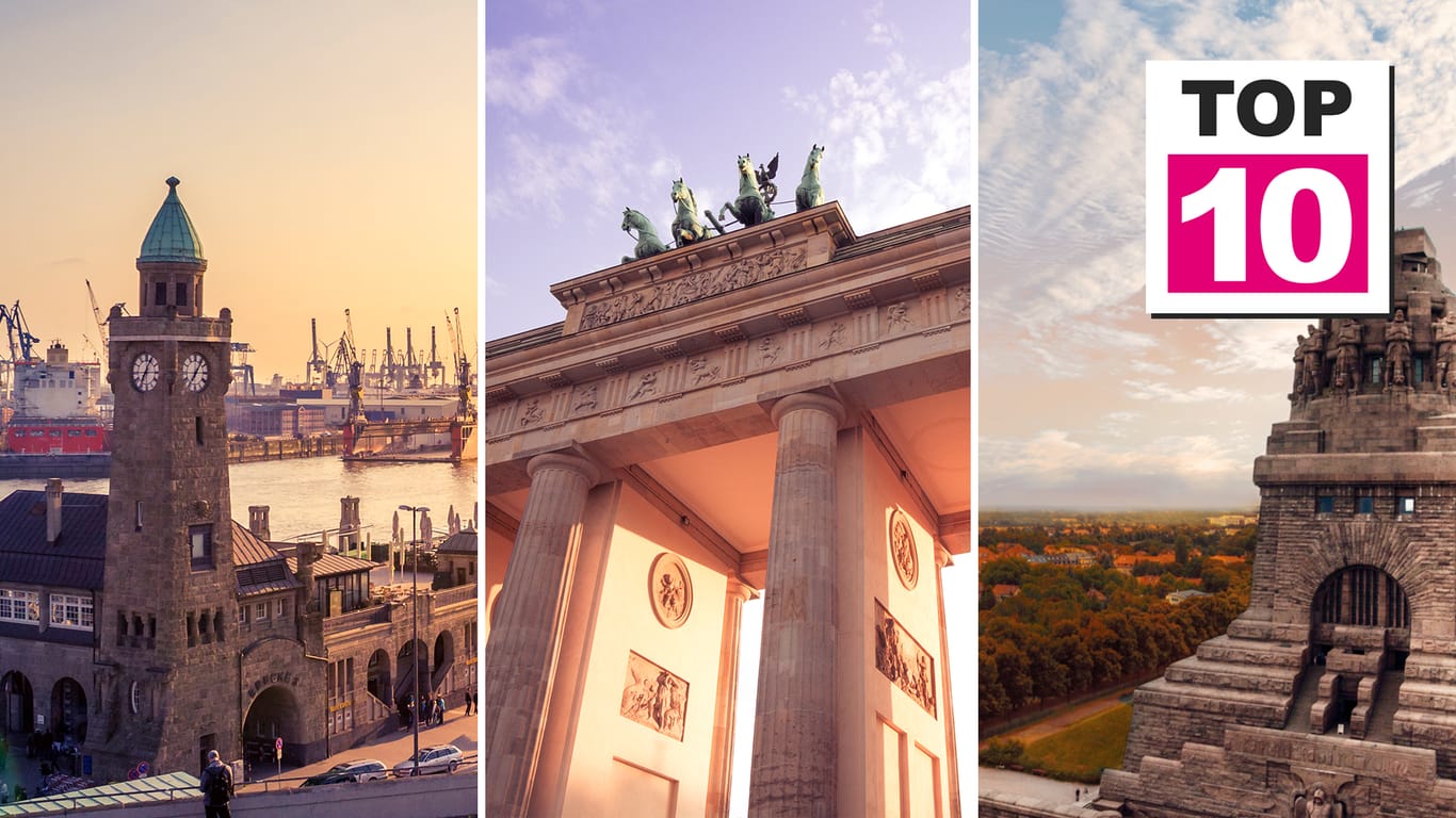 Städte-Ranking: Hamburg, Berlin und Leipzig (von links nach rechts) sind bei Urlaubern gefragt.