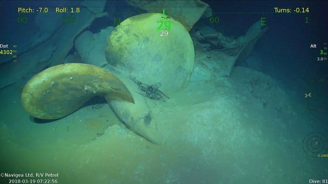 Nach Torpedotreffer eines japanischen U-Boots sank die "USS Juneau" innerhalb einer Minute. Nach Torpedotreffer eines japanischen U-Boots sank die "USS Juneau" innerhalb einer Minute.