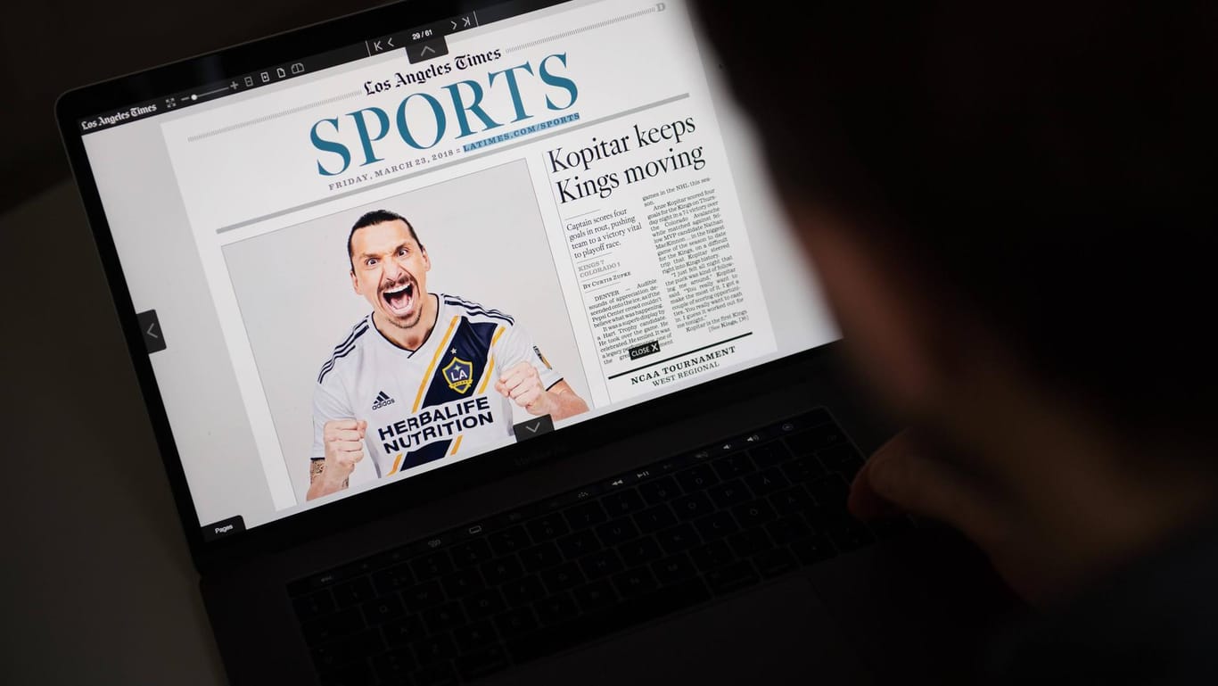 Die Los Angeles Times mit dem Top-Thema Ibrahimovic.