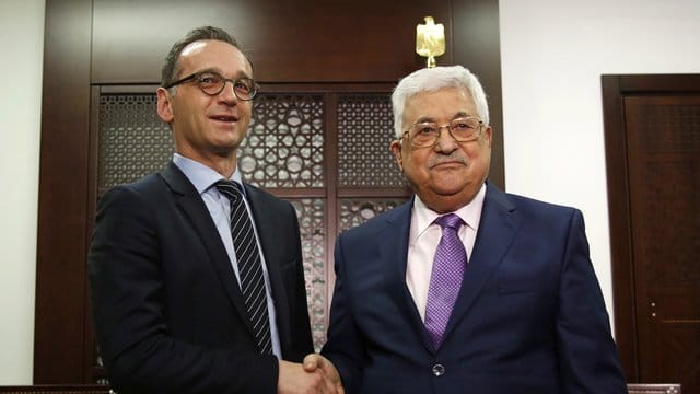 Minister Heiko Maas bei seinem Treffen mit Mahmud Abbas in Ramallah.