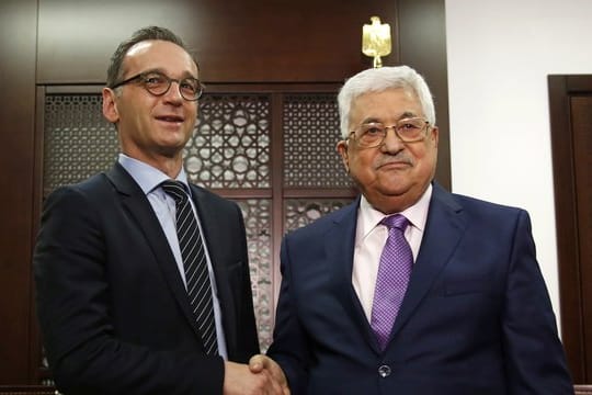 Minister Heiko Maas bei seinem Treffen mit Mahmud Abbas in Ramallah.