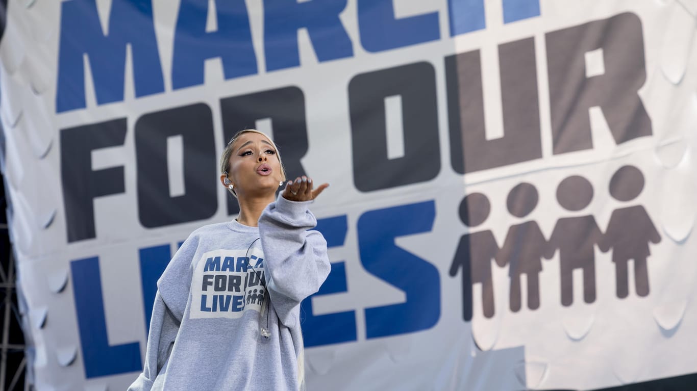 Ariana Grande, Sängerin und Schauspielerin aus den USA, sang "Be Alright" bei dem Protest für ein strengeres Waffengesetz.