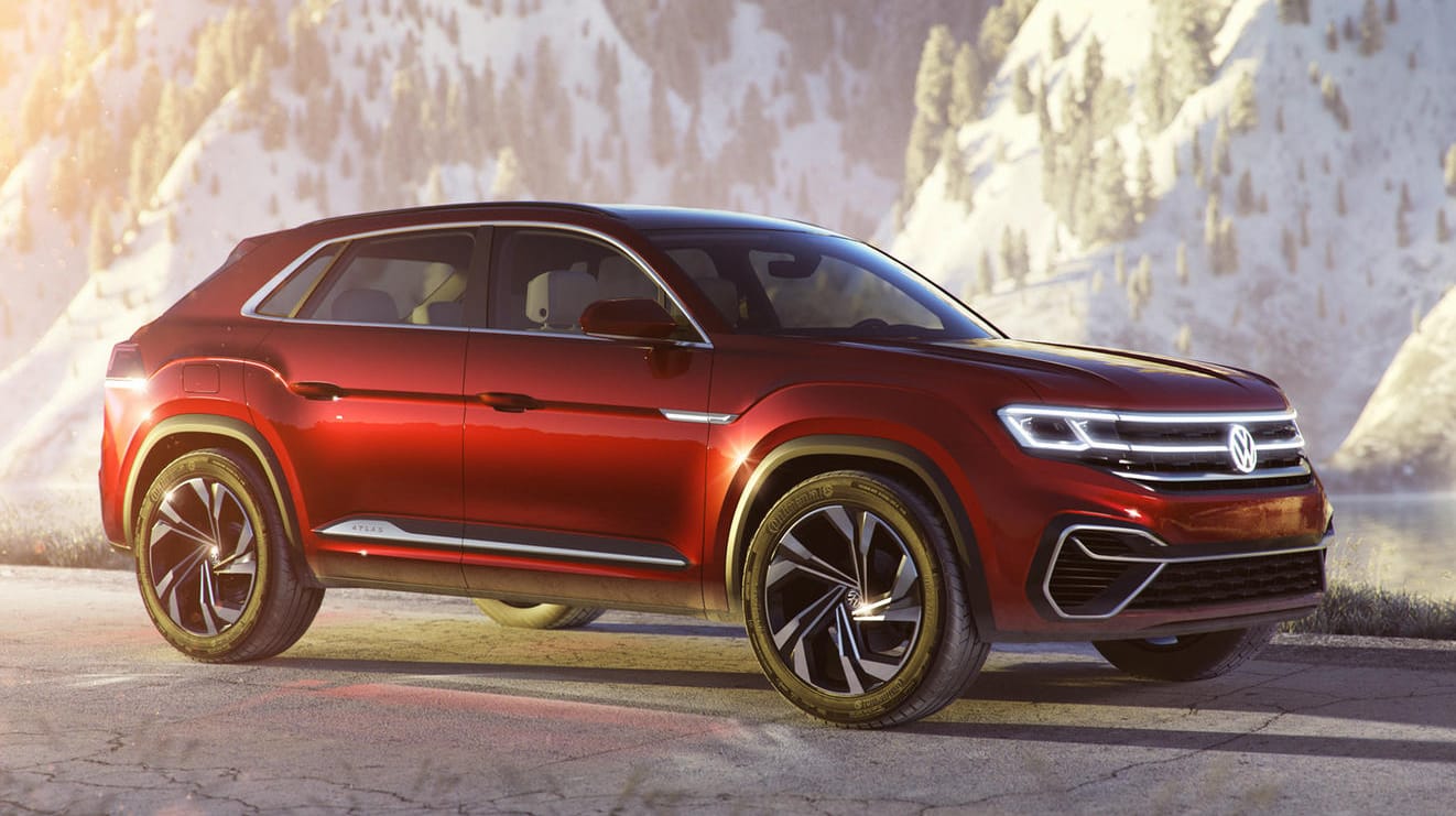 VW Atlas Cross Sport: Mit 4,85 Meter ist er ein Stückchen länger als der Touareg – aber er wirkt trotzdem eleganter. VW Atlas Cross Sport: Mit 4,85 Meter ist er ein Stückchen länger als der Touareg – aber er wirkt trotzdem eleganter.