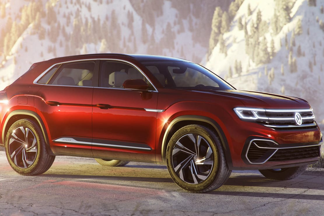 VW Atlas Cross Sport: Mit 4,85 Meter ist er ein Stückchen länger als der Touareg – aber er wirkt trotzdem eleganter.