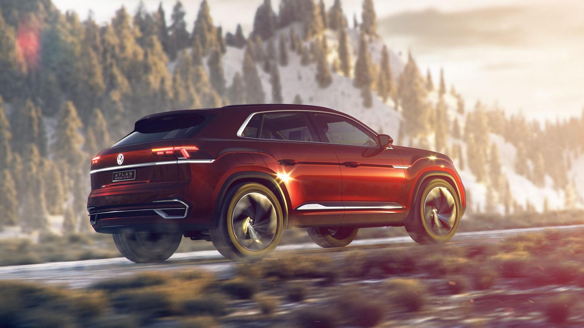 VW Atlas Cross Sport: Wegen seines schrägen Hecks hat das SUV nur fünf Sitze an Bord statt sieben wie im größeren Atlas.