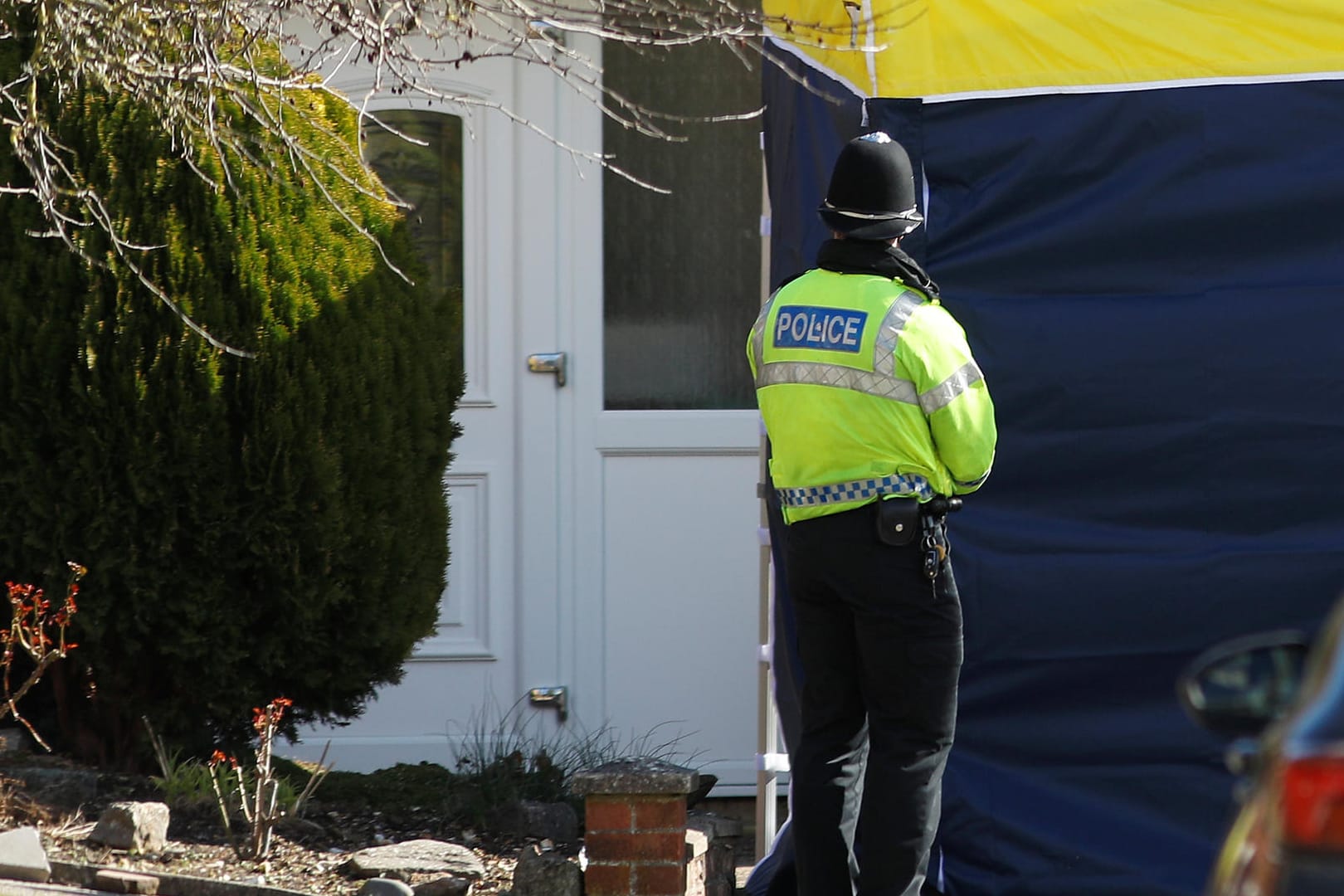Eingang zum Haus von Sergei Skripal: Ermittler fanden an der Eingangstür eine hohe Konzentration des Nervengiftes Nowitschok.