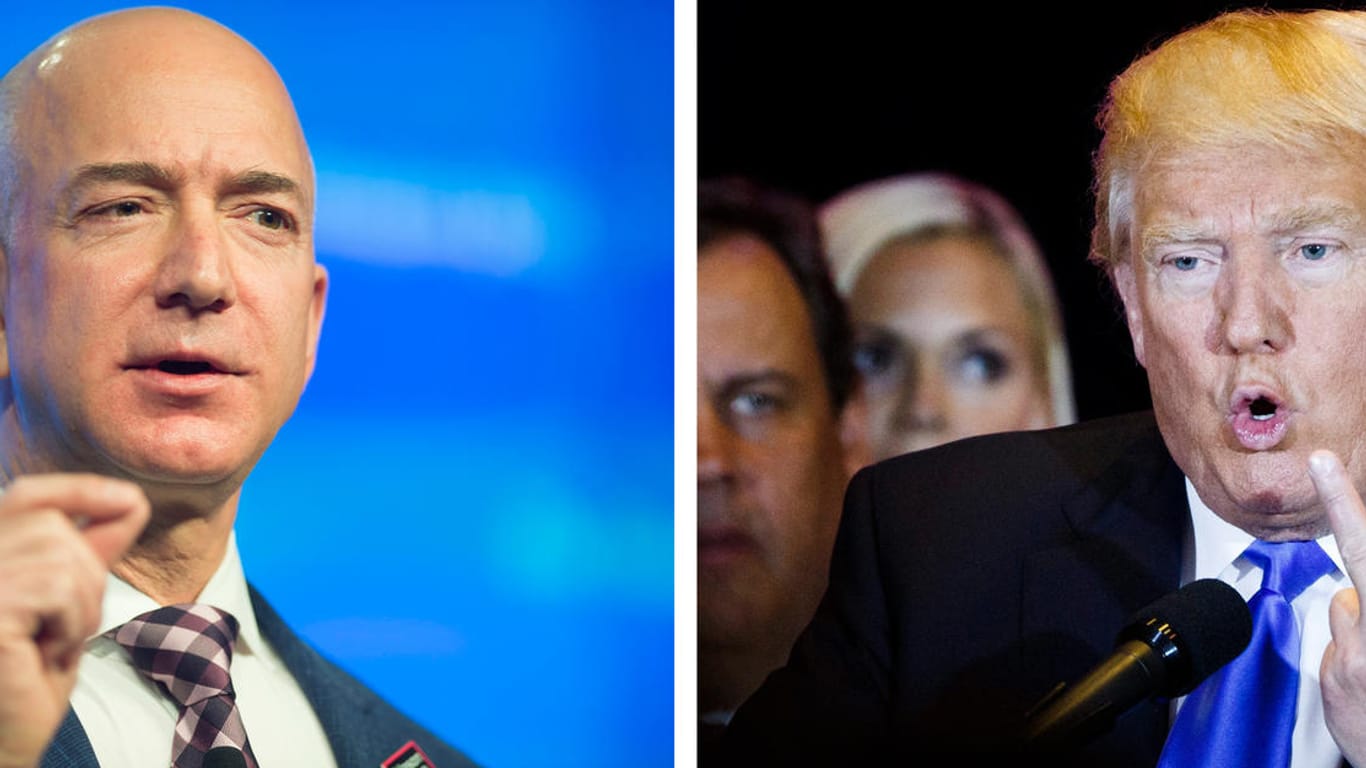 Jeff Bezos und Donald Trump: Der Amazon-Chef und der US-Präsident sind sich nicht grün.