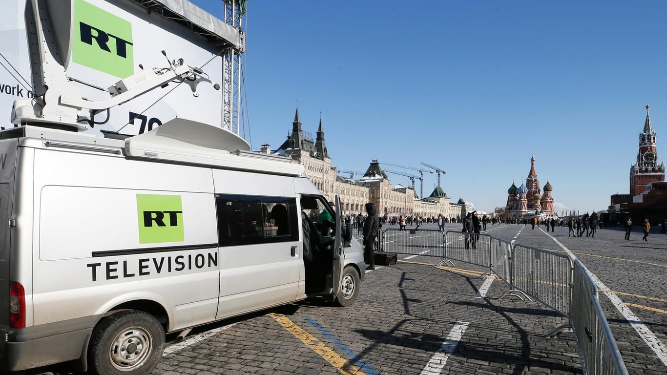 Übertragungswagen von RT in Moskau: In den USA musste sich der Sender als "ausländischer Agent" registrieren.